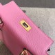 Replica Hermes Kelly 25CM Borsa rosa Clemence Pelle