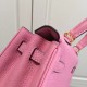 Replica Hermes Kelly 25CM Borsa rosa Clemence Pelle