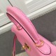 Replica Hermes Kelly 25CM Borsa rosa Clemence Pelle