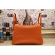 Replica Hermes Lindy 26cm 30cm 34cm Borsa in Cuoio Arancione