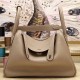 Replica Hermes Lindy 26cm 30cm 34cm Borsa in pelle grigia