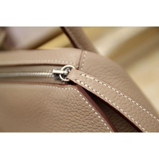 Replica Hermes Lindy 26cm 30cm 34cm Borsa in pelle grigia