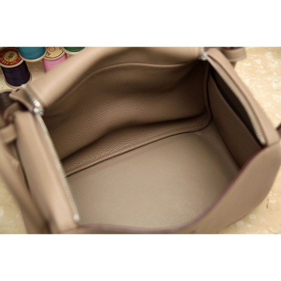 Replica Hermes Lindy 26cm 30cm 34cm Borsa in pelle grigia