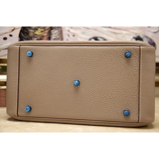 Replica Hermes Lindy 26cm 30cm 34cm Borsa in pelle grigia
