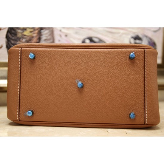 Replica Hermes Lindy 26cm 30cm 34cm Borsa in pelle marrone