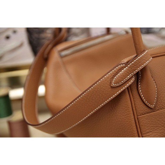 Replica Hermes Lindy 26cm 30cm 34cm Borsa in pelle marrone