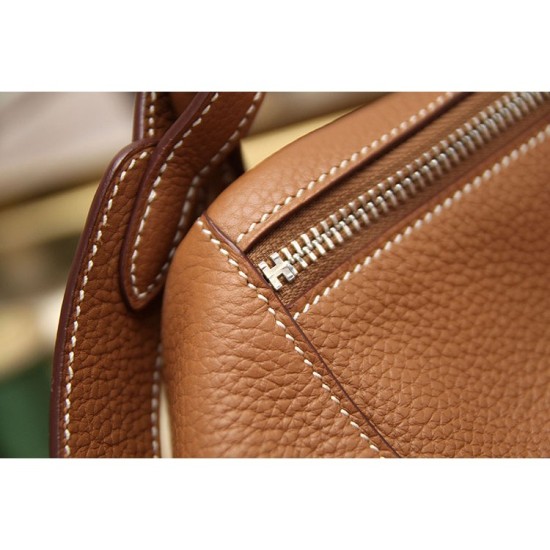 Replica Hermes Lindy 26cm 30cm 34cm Borsa in pelle marrone