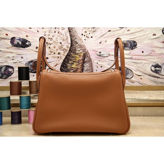 Replica Hermes Lindy 26cm 30cm 34cm Borsa in pelle marrone