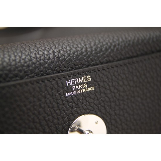 Replica Hermes Lindy 26cm 30cm 34cm Borsa in pelle nera