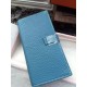 Replica Hermes Bearn Portafoglio In Blue Jean pelle