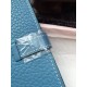 Replica Hermes Bearn Portafoglio In Blue Jean pelle