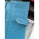 Replica Hermes Bearn Portafoglio In Blue Jean pelle