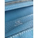 Replica Hermes Bearn Portafoglio In Blue Jean pelle