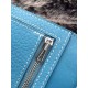 Replica Hermes Bearn Portafoglio In Blue Jean pelle