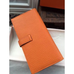 Replica Hermes Bearn Portafoglio in pelle arancione