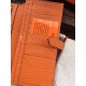 Replica Hermes Bearn Portafoglio in pelle arancione