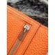 Replica Hermes Bearn Portafoglio in pelle arancione