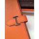Replica Hermes Bearn Portafoglio in pelle arancione Epsom