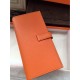 Replica Hermes Bearn Portafoglio in pelle arancione Epsom