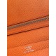 Replica Hermes Bearn Portafoglio in pelle arancione Epsom