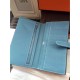Replica Hermes Bearn Portafoglio in pelle blu Jean Epsom
