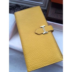 Replica Hermes Bearn Portafoglio in pelle gialla