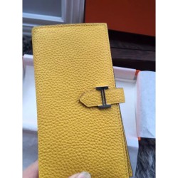 Replica Hermes Bearn Portafoglio in pelle gialla