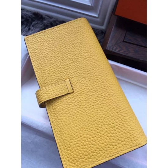 Replica Hermes Bearn Portafoglio in pelle gialla