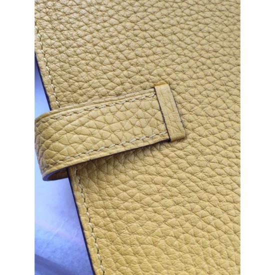 Replica Hermes Bearn Portafoglio in pelle gialla