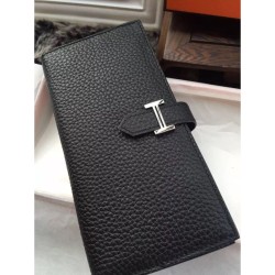 Replica Hermes Bearn Portafoglio in pelle nera