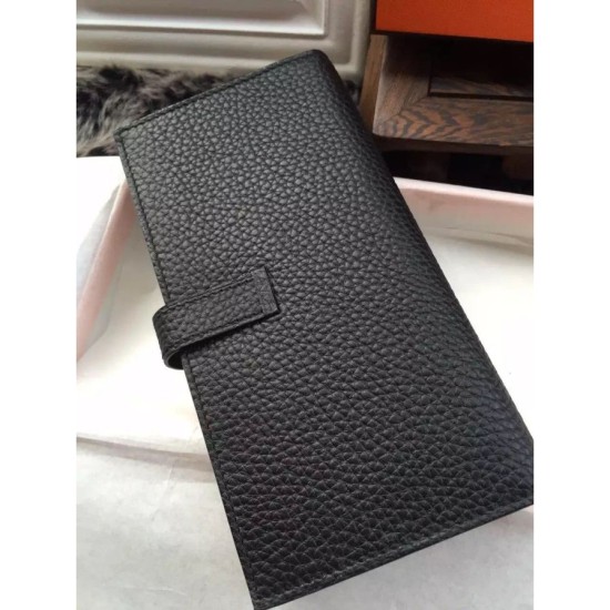 Replica Hermes Bearn Portafoglio in pelle nera