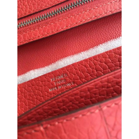 Replica Hermes Bearn Portafoglio in pelle rosa Jaipur