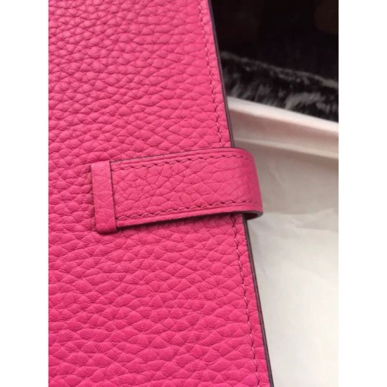 Replica Hermes Bearn Portafoglio in pelle Rosy
