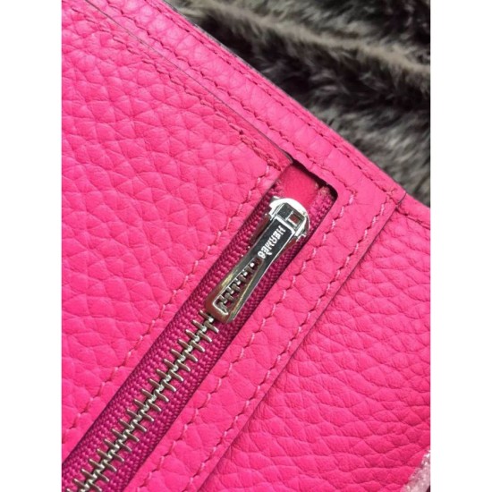 Replica Hermes Bearn Portafoglio in pelle Rosy