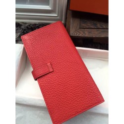 Replica Hermes Bearn Portafoglio in pelle Vermillion