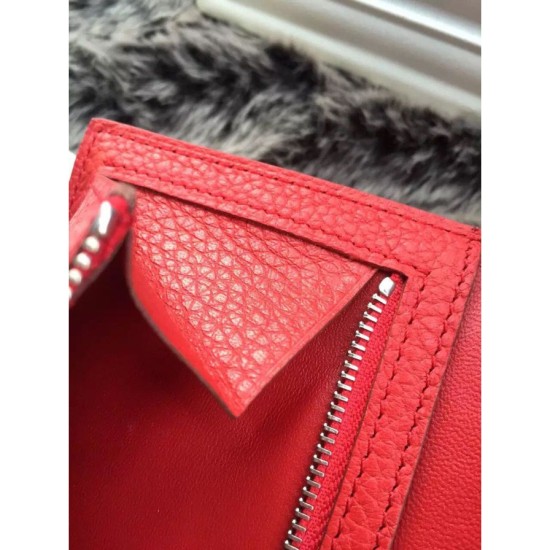 Replica Hermes Bearn Portafoglio in pelle Vermillion
