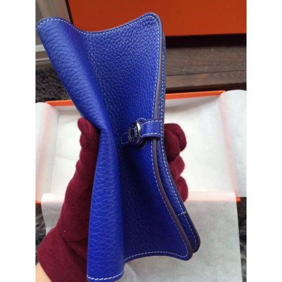 Replica Hermes Dogon Portafoglio blu elettrico Cuoio Replica Hermes Dogon Portafoglio blu elettrico Cuoio