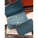 Replica Hermes Dogon Portafoglio In Blue Jean pelle
