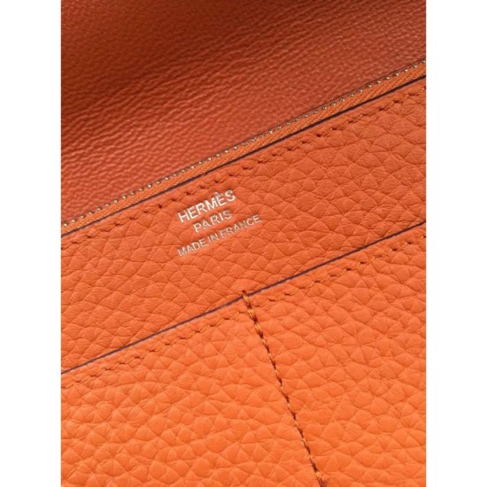Replica Hermes Dogon Portafoglio in pelle arancione