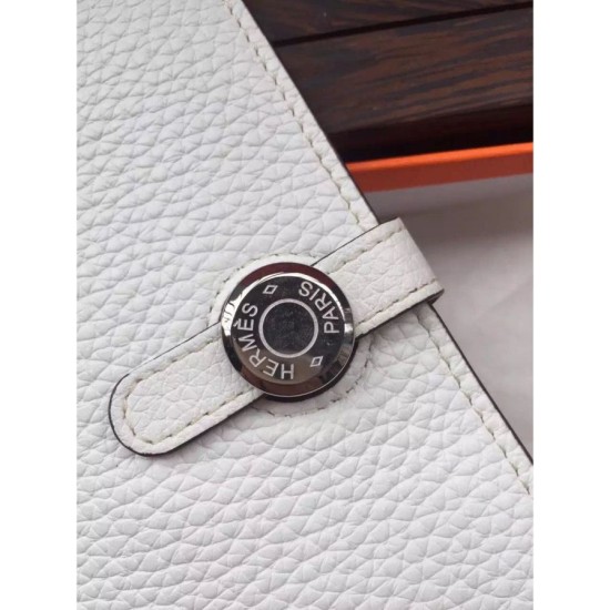 Replica Hermes Dogon Portafoglio in pelle bianca