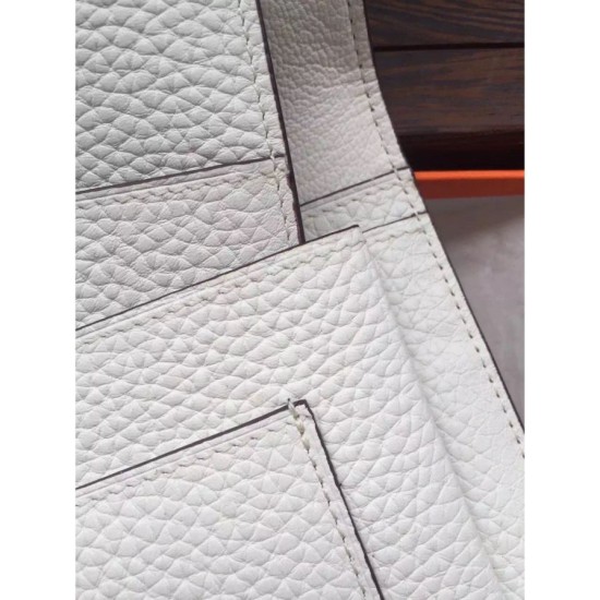 Replica Hermes Dogon Portafoglio in pelle bianca