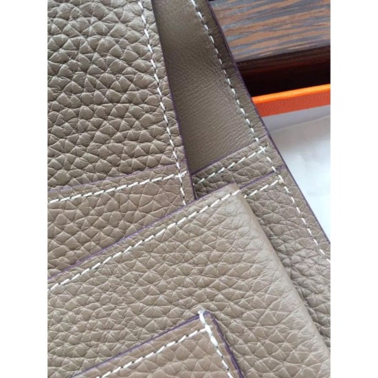 Replica Hermes Dogon Portafoglio in pelle Etain