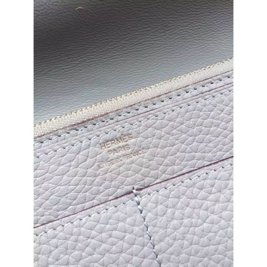 Replica Hermes Dogon Portafoglio in pelle grigia