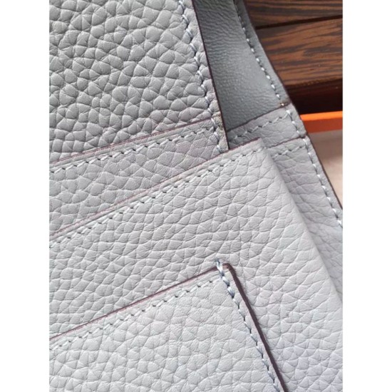 Replica Hermes Dogon Portafoglio in pelle grigia