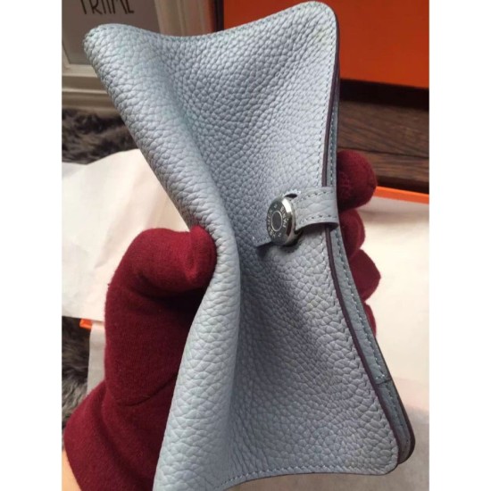 Replica Hermes Dogon Portafoglio in pelle grigia