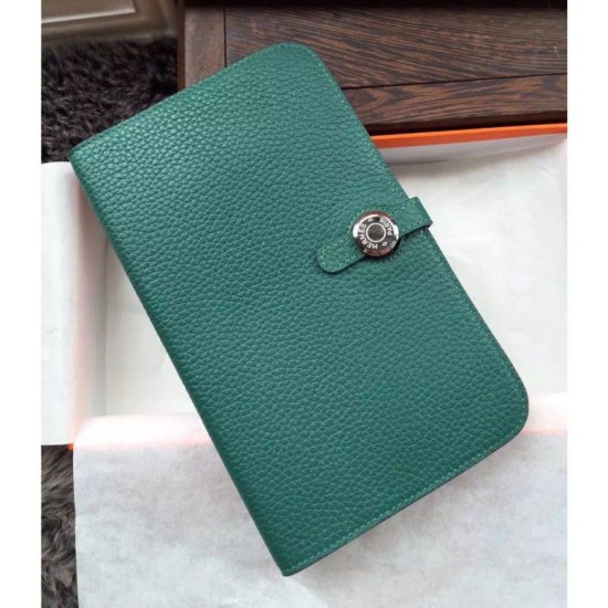 Replica Hermes Dogon Portafoglio in pelle Malachite