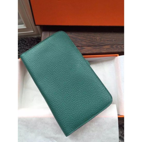Replica Hermes Dogon Portafoglio in pelle Malachite