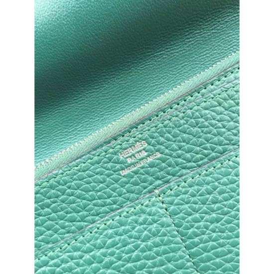 Replica Hermes Dogon Portafoglio in pelle Malachite
