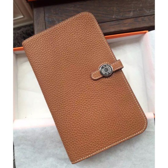 Replica Hermes Dogon Portafoglio In pelle marrone