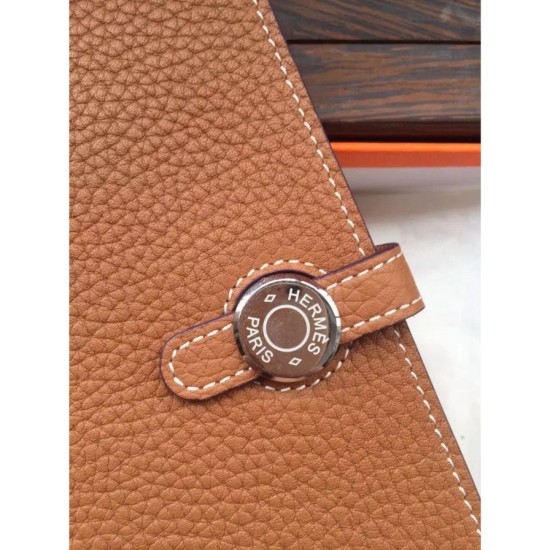 Replica Hermes Dogon Portafoglio In pelle marrone